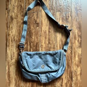 Lululemon Good Fortune Grey Nylon Crossbody Bag